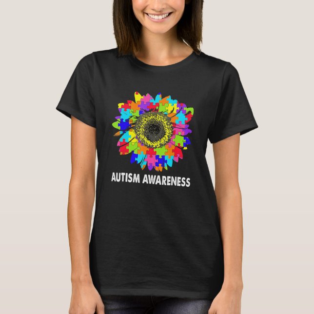 Sunflower Autism Awareness Tee Puzzle Autism Piece (Front)