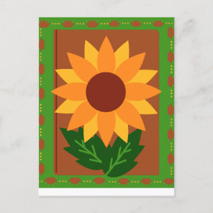 Sunflower autumn- fall colours postcard