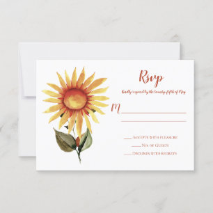 Sunflower Autumn Fall Floral RSVP Card