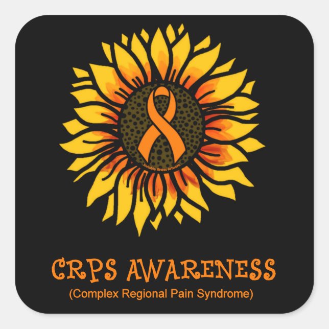 Sunflower/Awareness...CRPS Square Sticker (Front)