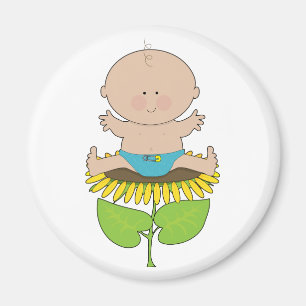 Sunflower Baby Boy Magnet