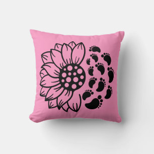 Sunflower & Baby Feet Cushion