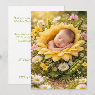 SUNFLOWER BABY IN BLOOM DIGITAL DOWNLOAD INVITE