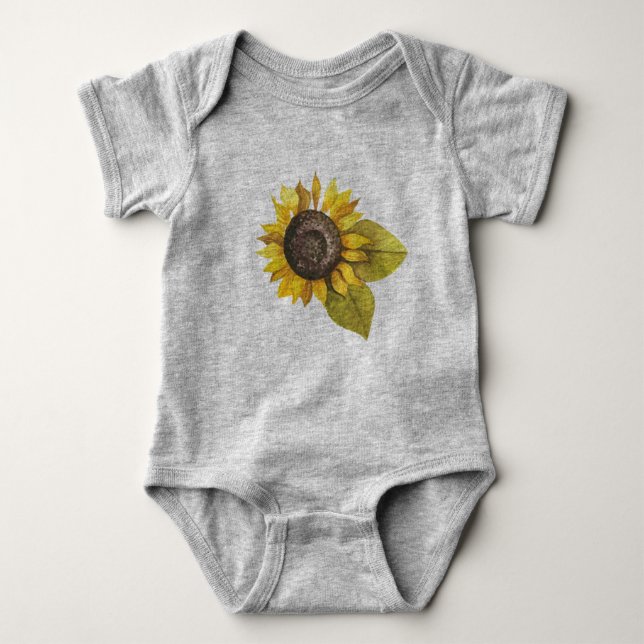 Sunflower Baby Outfit Baby Bodysuit (Front)