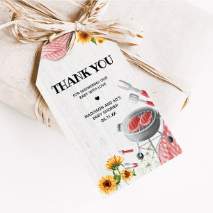 Sunflower Baby Q Baby Shower Favor Tags