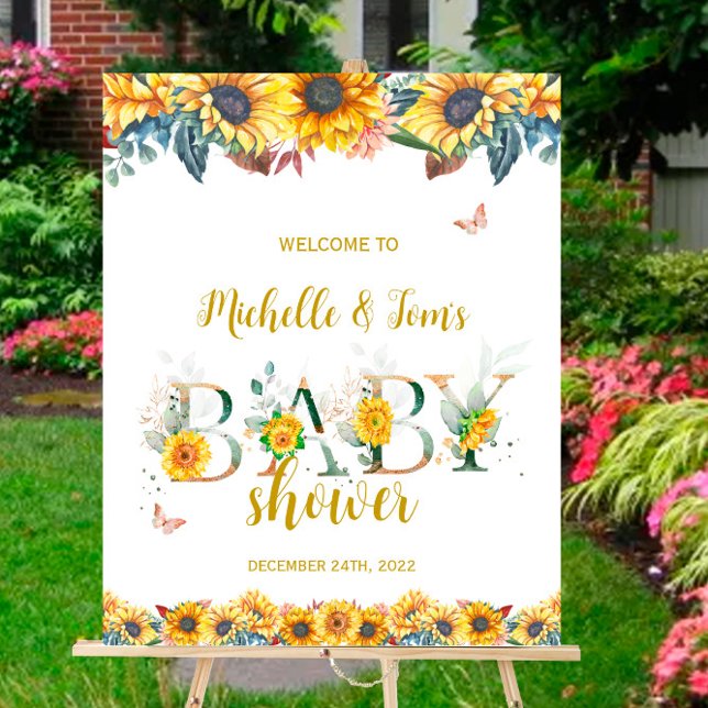 Sunflower Baby Shower Baby Shower Welcome Sign (Creator Uploaded)