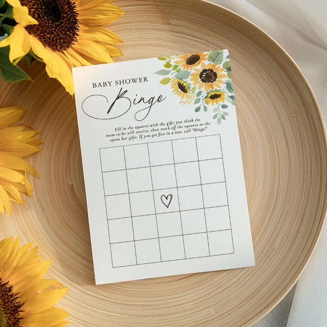 Sunflower Baby Shower Bingo Game Invitation (Creator Uploaded)