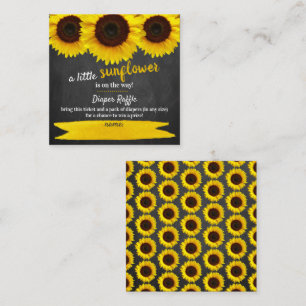 Sunflower Baby Shower Diaper Raffle Enclosure Card