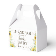 Sunflower Baby Shower Favour Box, Sunflower