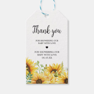 Sunflower Baby Shower Favour Tags