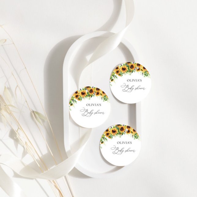 Sunflower Baby Shower Favour Tags (Creator Uploaded)