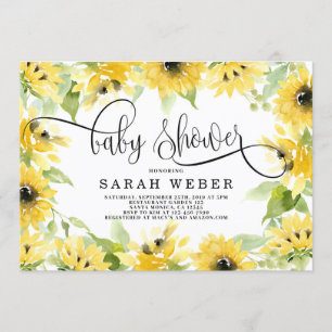 Sunflower Baby Shower Invitation