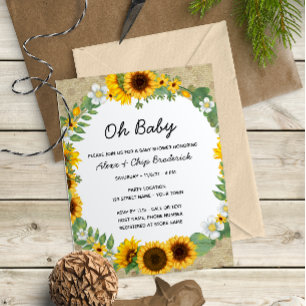 Sunflower Baby Shower Invitation