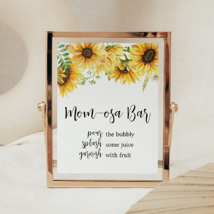 Sunflower Baby Shower Mum Osa Bar Poster