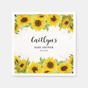 Sunflower Baby Shower  Napkin