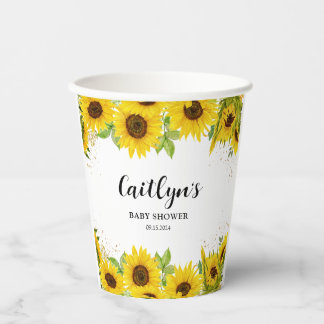 Sunflower Baby Shower  Paper Cups