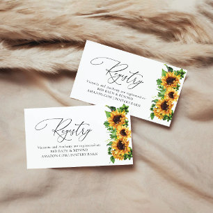 Sunflower Baby Shower Registry Enclosure Card