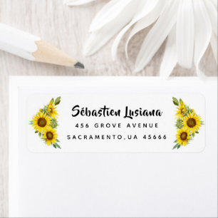 Sunflower Baby Shower Return Address