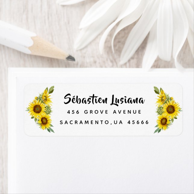 Sunflower  Baby Shower Return Address (Insitu)