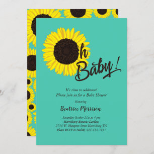 Sunflower Baby Shower Summer Gender Neutral Invitation