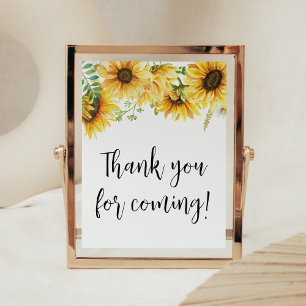 Sunflower Baby Shower Thank you for Coming Poster