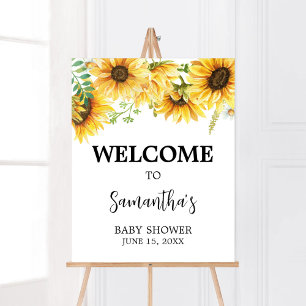 Sunflower Baby Shower Welcome Poster