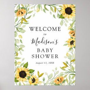 Sunflower Baby Shower Welcome Sign