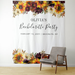 Sunflower Bachelorette Party Photo Booth Backdrop Tapestry