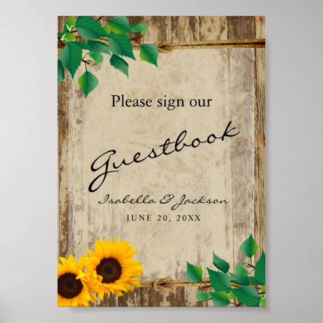 Sunflower Barn Wood Guestbook Sign (Front)