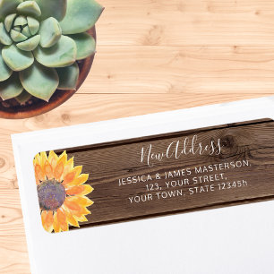 Sunflower Barn Wood New Home Return Address