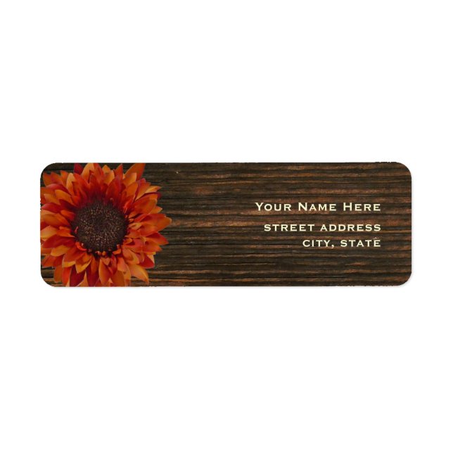 Sunflower & Barnwood Address Label (Front)