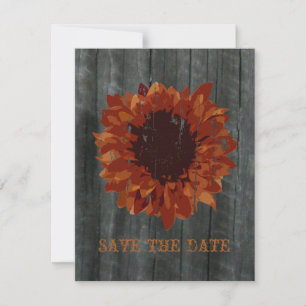 Sunflower & Barnwood Save The Date Announcement