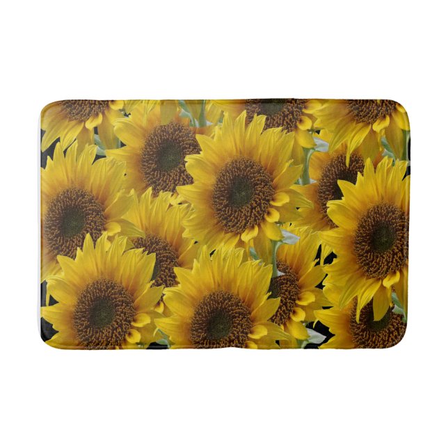 Sunflower Bathroom Bath Mat (Front)