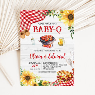 Sunflower BBQ Baby Shower  Invitation