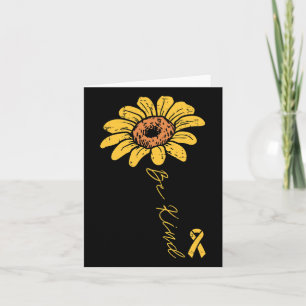 Sunflower Be Kind Childhood Cancer Ribbon Awarenes Card