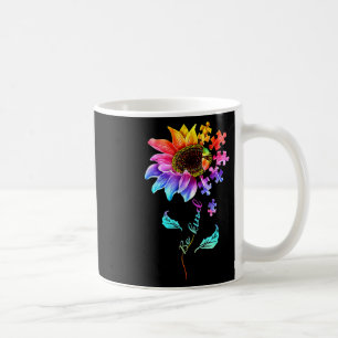 Sunflower Be Kind Puzzle Piece Autism Awareness Mo Coffee Mug