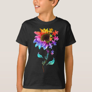 Sunflower Be Kind Puzzle Piece Autism Awareness Mo T-Shirt