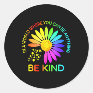 Sunflower Be Kind Puzzle Support Autism Awareness Classic Round Sticker