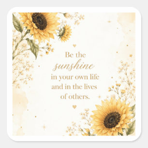 Sunflower Be the Sunshine Floral Stickers