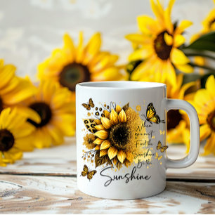 Sunflower Be the Sunshine Quote Coffee Mug