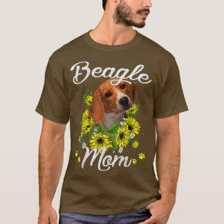 Sunflower Beagle Mum Dog Mum Mother's Day T-Shirt