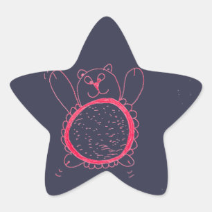 Sunflower Bear Star Sticker