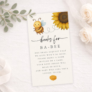 Sunflower Bee Baby Shower Book Request Card