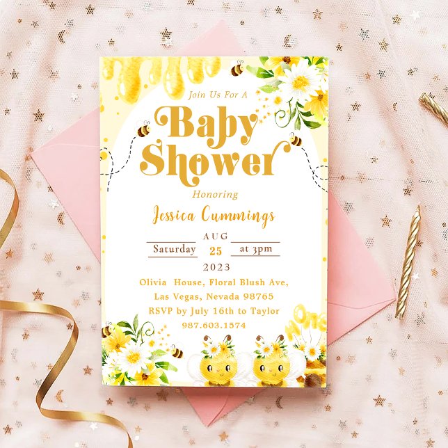 Sunflower Bee Baby Shower Invitation (Creator Uploaded)
