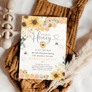 Sunflower Bee Baby Shower Little Honey Invitation