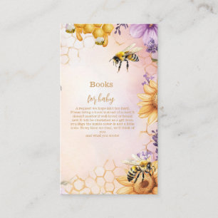 Sunflower Bee Baby Shower Mummy Books for Baby Enclosure Card