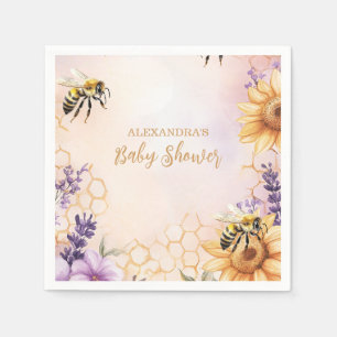 Sunflower Bee Baby Shower Mummy To Bee Baby Shower Napkin