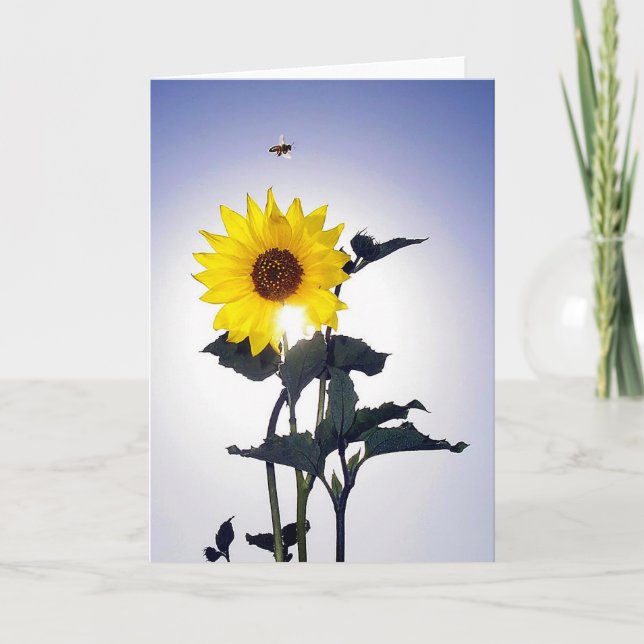 Sunflower & Bee Card (Front)