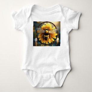 Sunflower Bee Dreamcatcher, Baby Bodysuit
