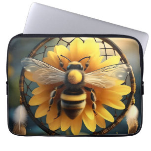 Sunflower Bee Dreamcatcher, Laptop Sleeve